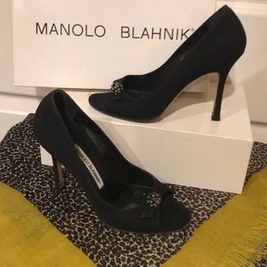 Manolo Blahnik Peep Toe Heels